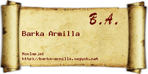 Barka Armilla névjegykártya